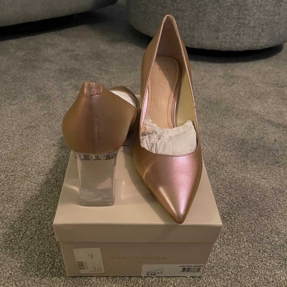 Marc Fisher LTD Zala Block Heels Leather Sz 9.5M